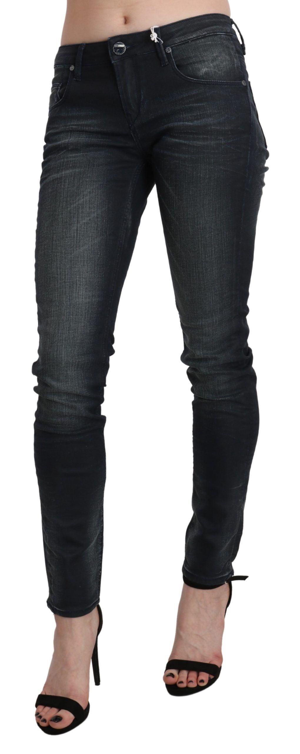 Acht Elegant Low Waist Skinny Black Jeans - PER.FASHION