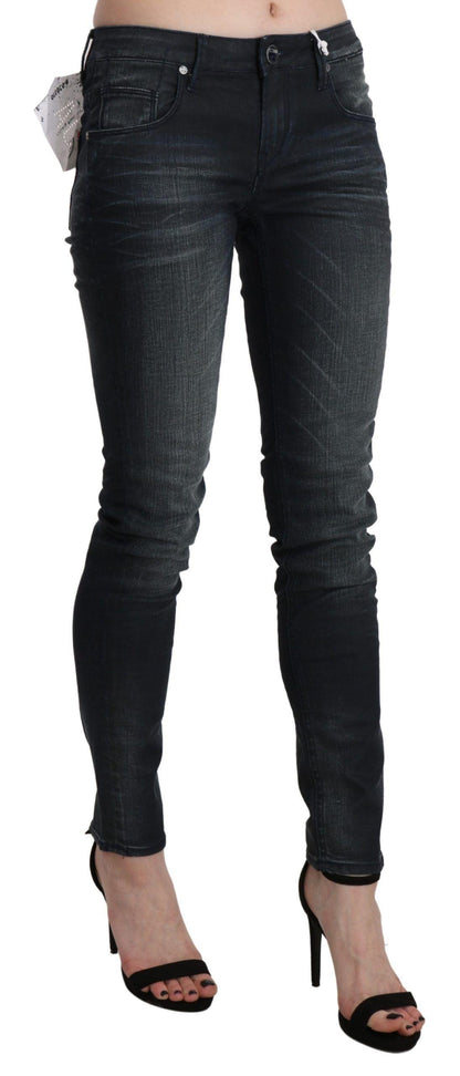 Acht Elegant Low Waist Skinny Black Jeans - PER.FASHION