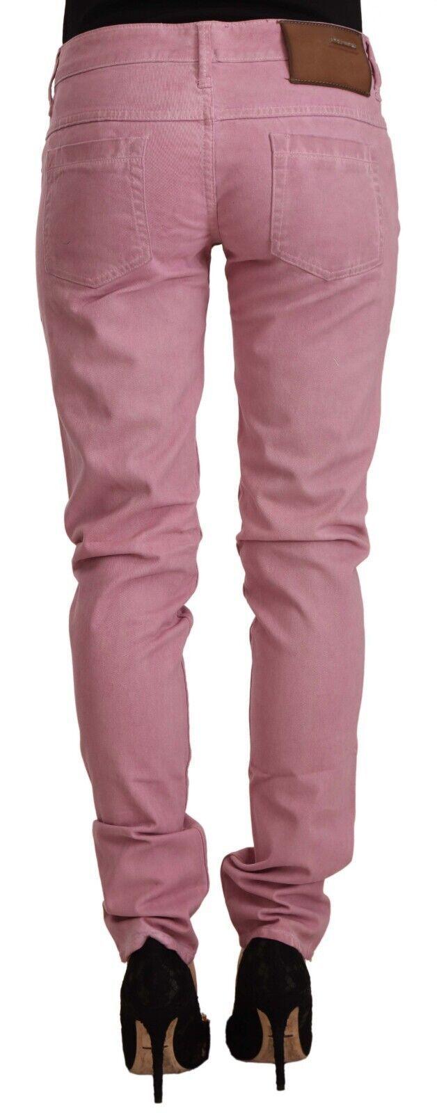 Acht Elegant Pink Slim Fit Denim Jeans - PER.FASHION