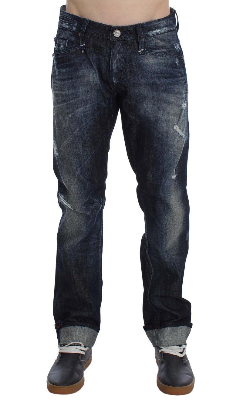 Acht Elegant Regular Straight Fit Blue Jeans - PER.FASHION