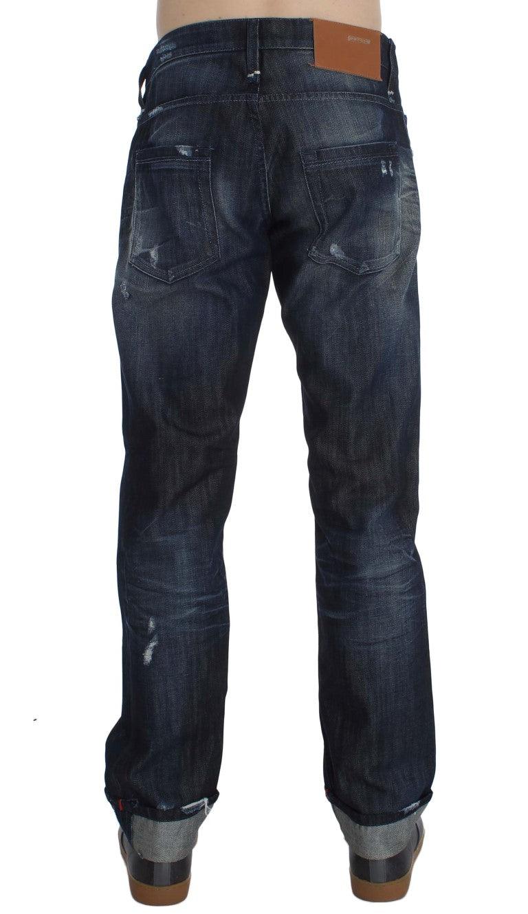 Acht Elegant Regular Straight Fit Blue Jeans - PER.FASHION