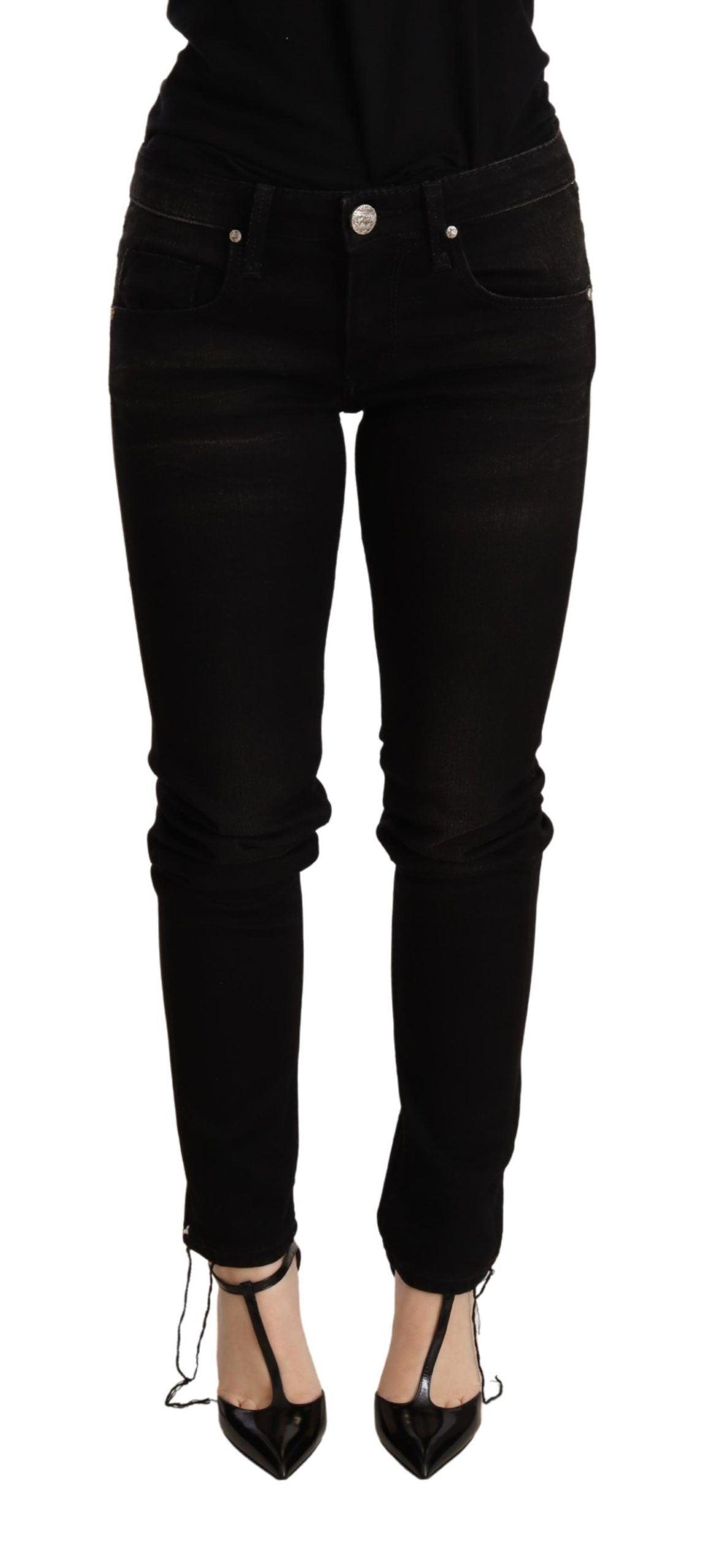 Acht Elegant Slim Fit Black Denim - PER.FASHION