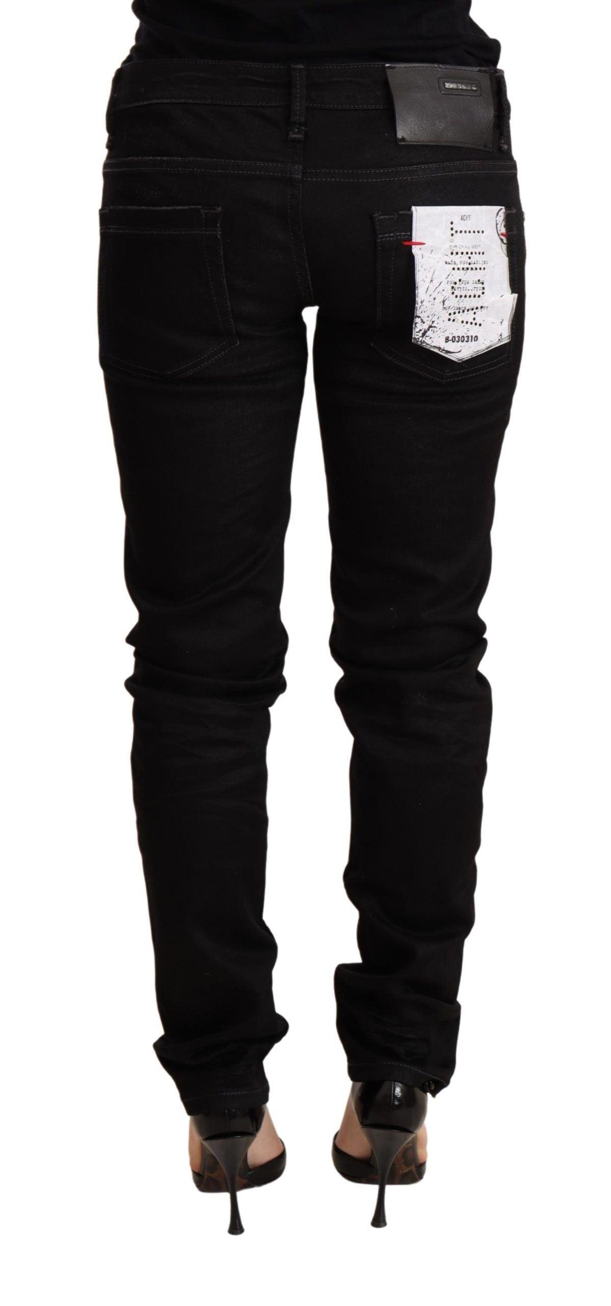 Acht Sleek Black Wash Skinny Jeans - PER.FASHION