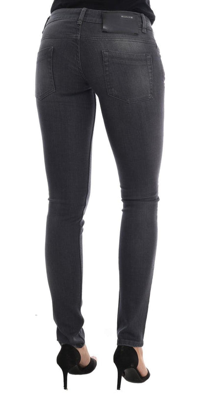 Acht Sleek Gray Slim-Fit Designer Jeans - PER.FASHION