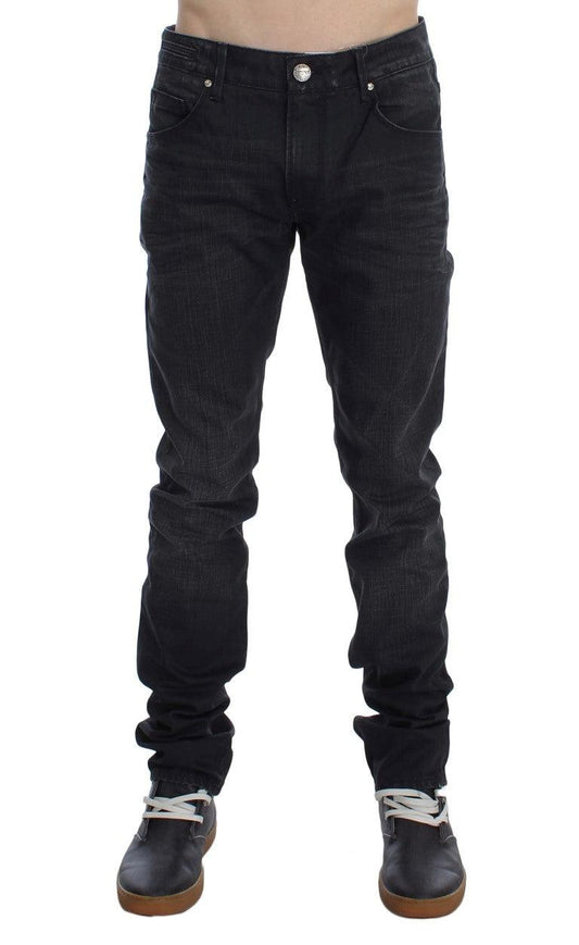 Acht Sleek Gray Slim Fit Italian Mens Jeans - PER.FASHION
