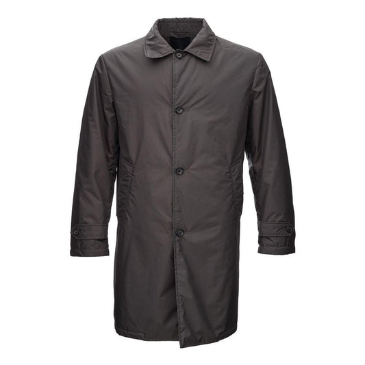 Add Sleek Gray Polyamide Jacket for Men - PER.FASHION