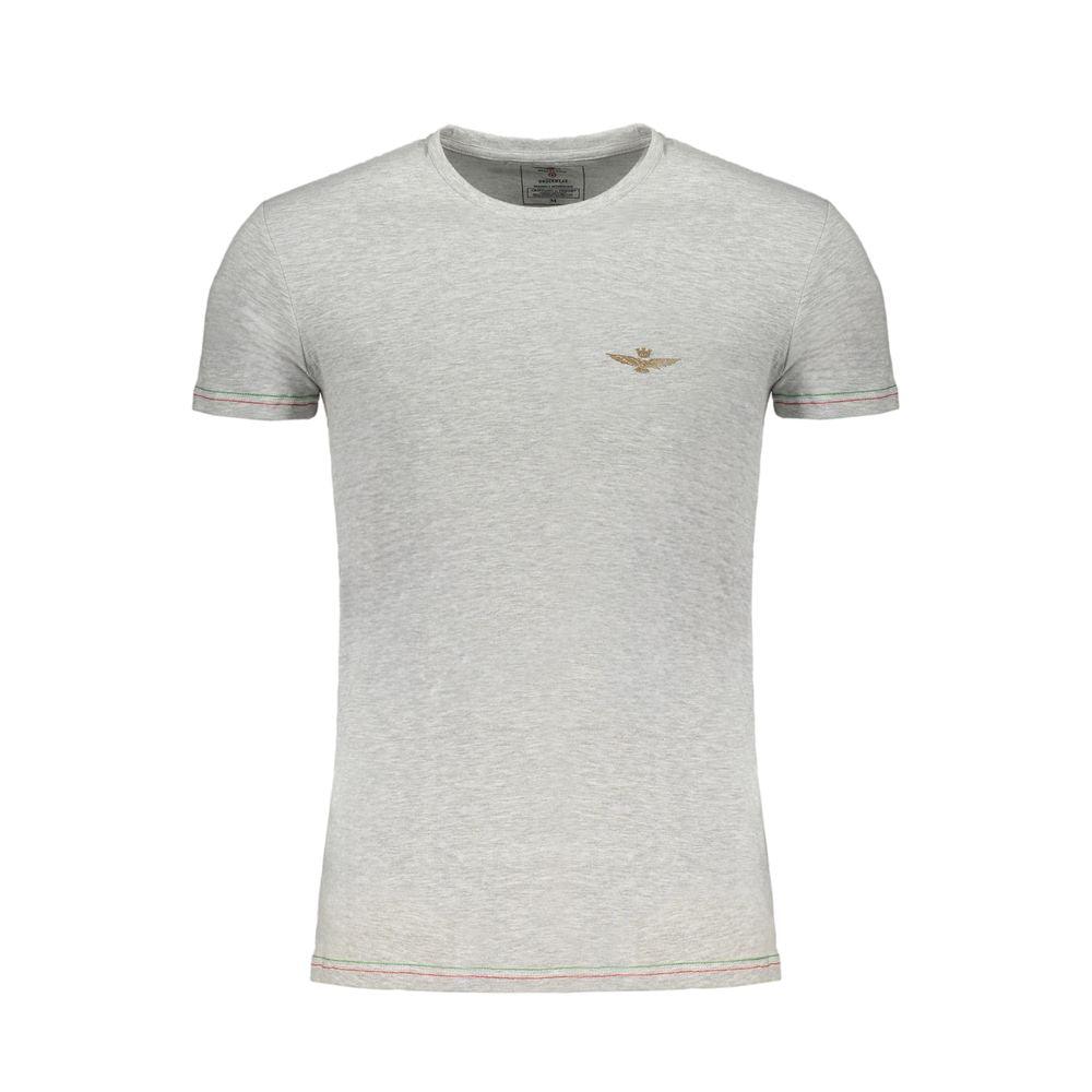 Aeronautica Militare Gray Cotton T-Shirt - PER.FASHION