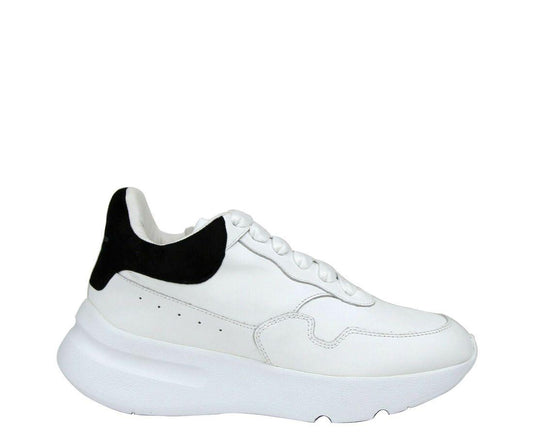Alexander McQueen Women White Leather Suede Sneaker - PER.FASHION