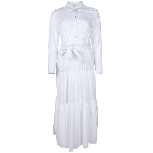 Alpha Studio White Cotton Dress - PER.FASHION