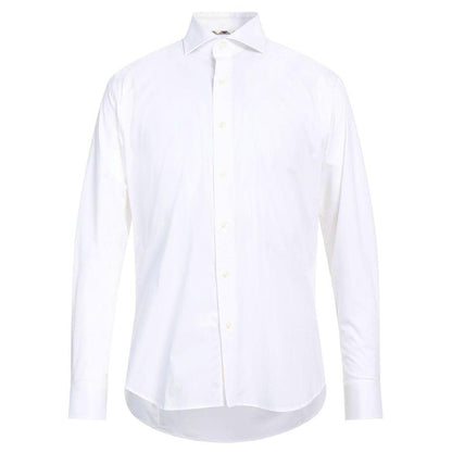Aquascutum Sophisticated White Cotton Shirt with Embroidered Logo - PER.FASHION