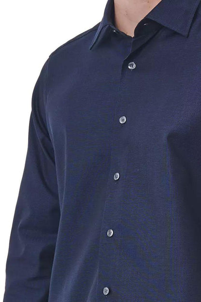 Bagutta Elegant Blue Regular Fit Italian Collar Shirt - PER.FASHION