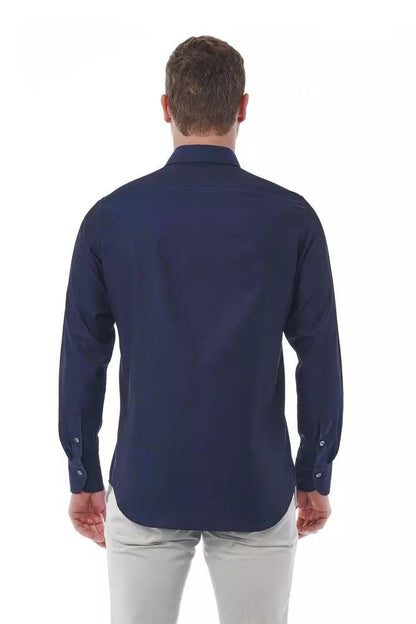 Bagutta Elegant Blue Regular Fit Italian Collar Shirt - PER.FASHION