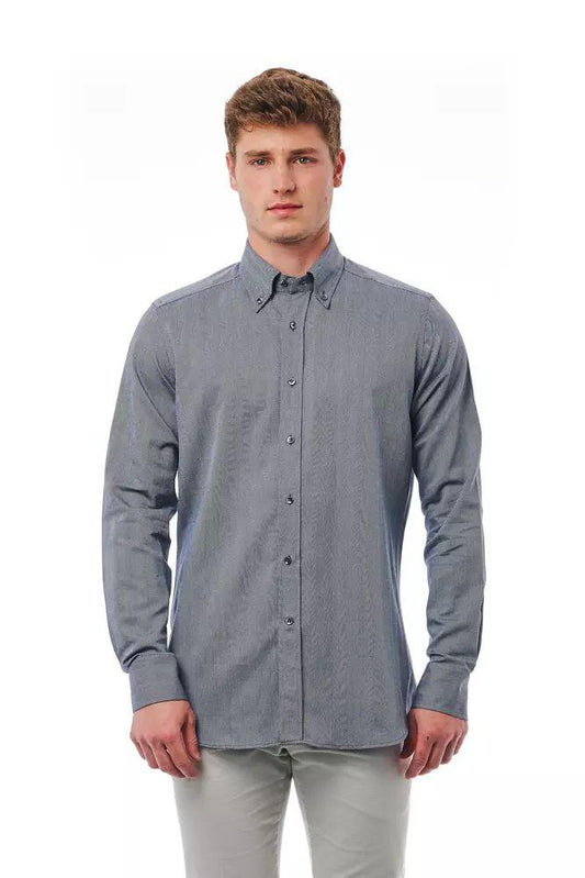 Bagutta Elegant Cotton Regular Fit Blue Shirt - PER.FASHION