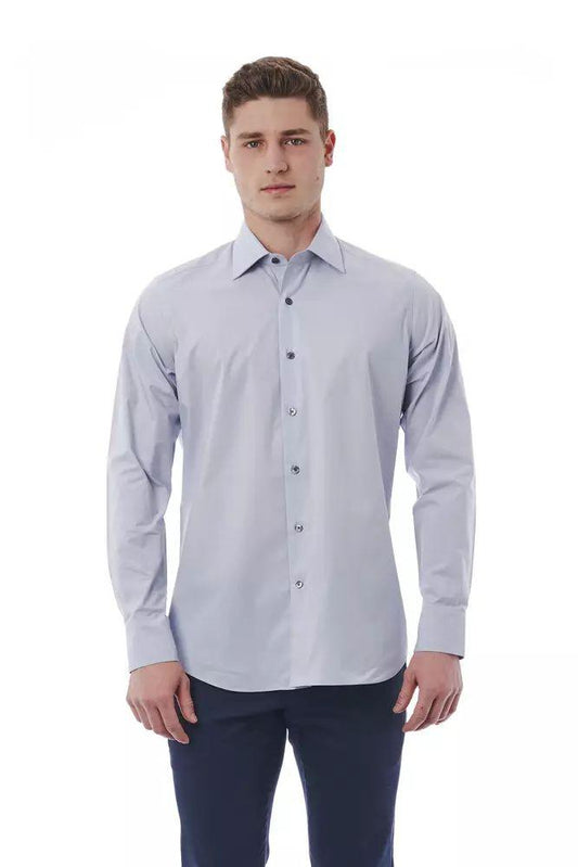 Bagutta Elegant Gray Italian Collar Shirt - Regular Fit - PER.FASHION