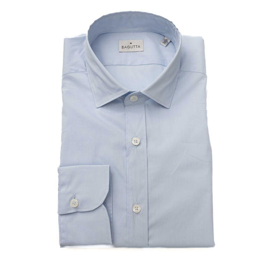 Bagutta Elegant Slim Fit Light Blue Shirt - PER.FASHION