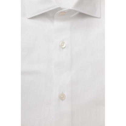 Bagutta Elegant White Cotton French Collar Shirt - PER.FASHION