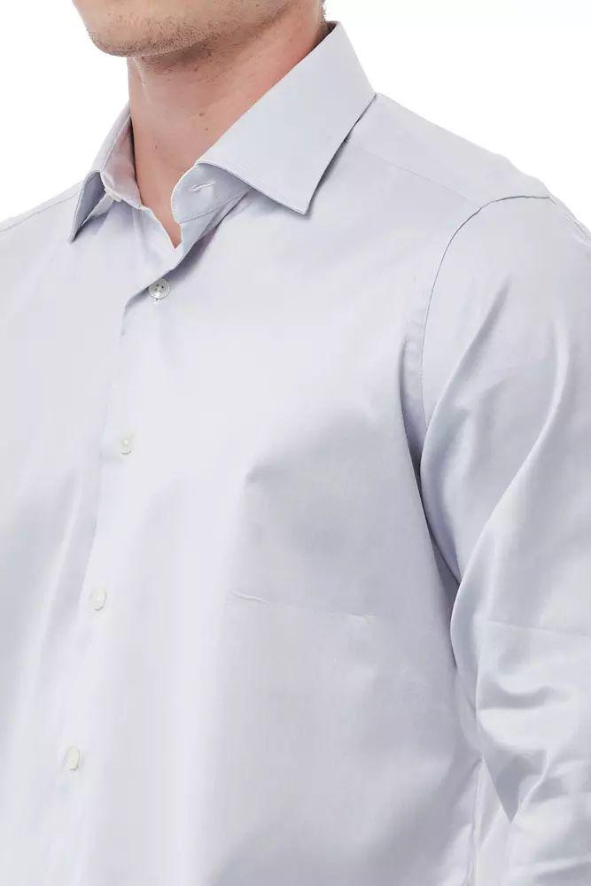 Bagutta Regular Fit Italian Collar Shirt in Gray - PER.FASHION