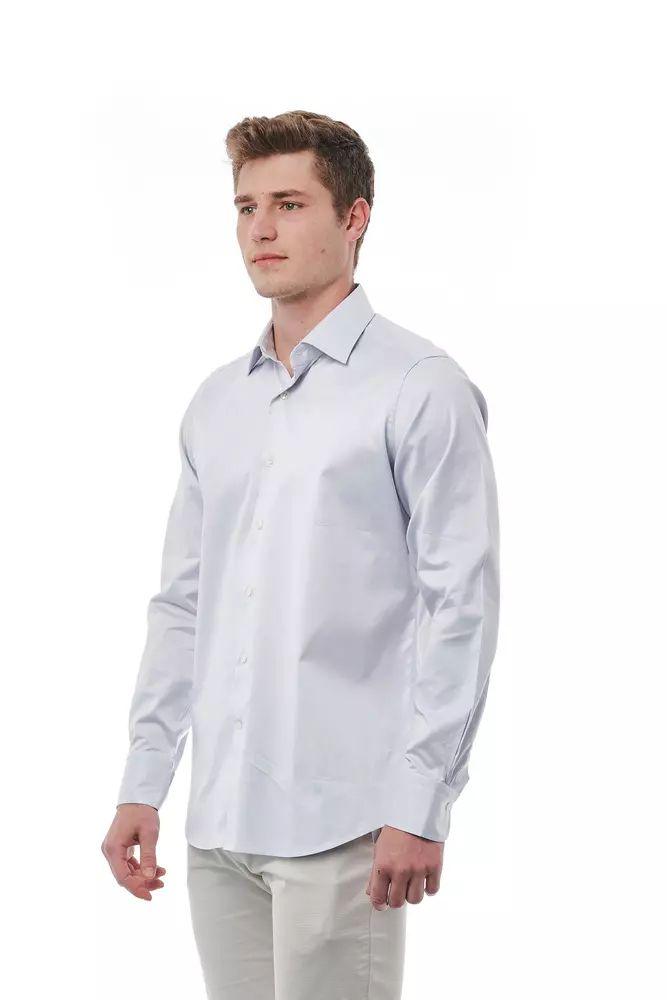 Bagutta Regular Fit Italian Collar Shirt in Gray - PER.FASHION