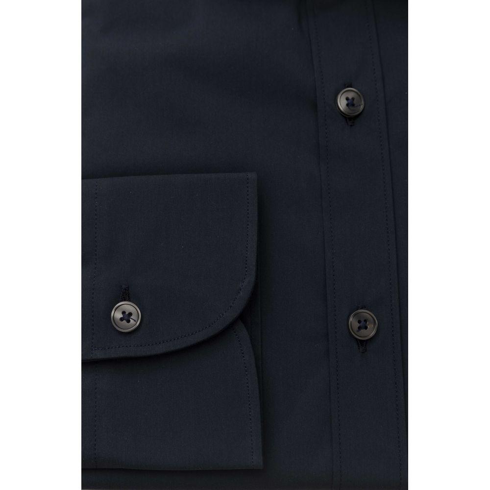 Bagutta Slim Fit French Collar Shirt in Blue - PER.FASHION