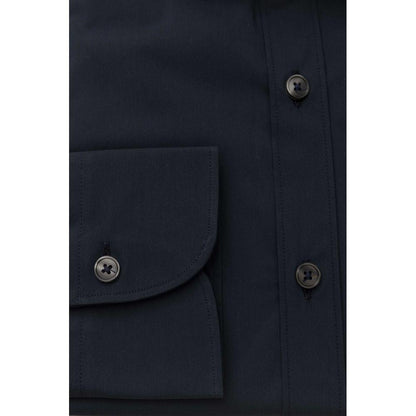 Bagutta Slim Fit French Collar Shirt in Blue - PER.FASHION