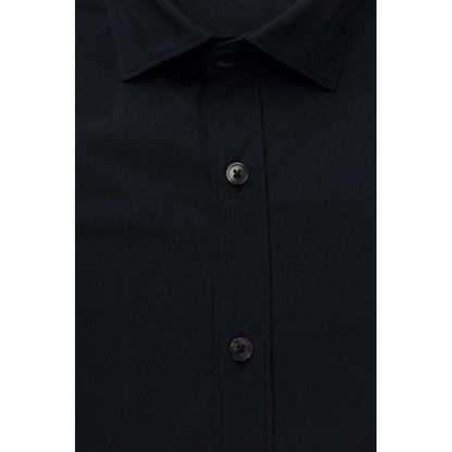 Bagutta Slim Fit French Collar Shirt in Blue - PER.FASHION