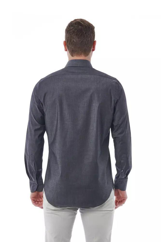 Bagutta Sophisticated Gray Italian Collar Shirt - PER.FASHION