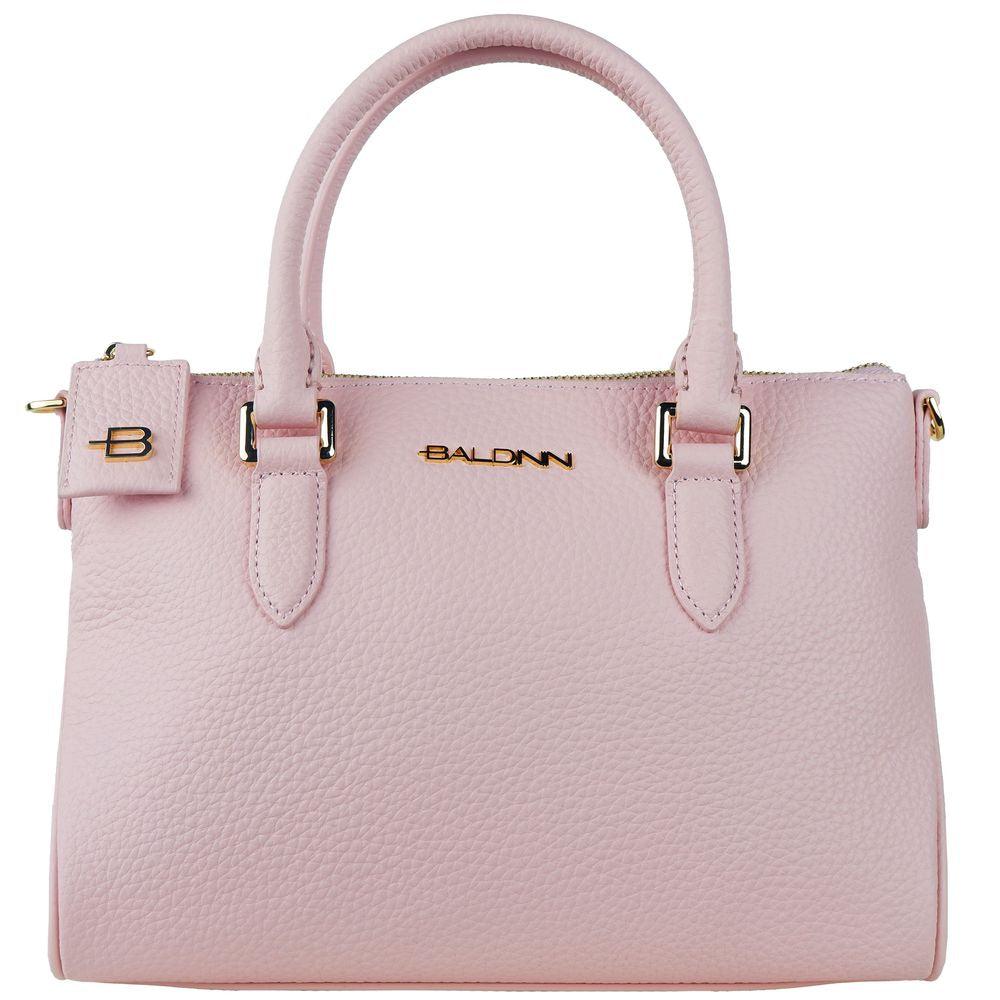 Baldinini Trend Chic Pink Textured Calfskin Handbag - PER.FASHION