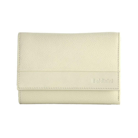 Baldinini Trend Elegant Cream Calfskin Wallet - PER.FASHION