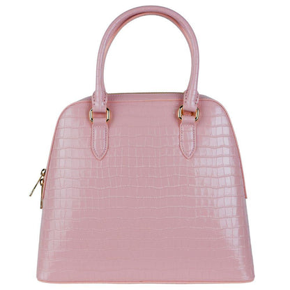 Baldinini Trend Elegant Pink Python-Print Calfskin Handbag - PER.FASHION