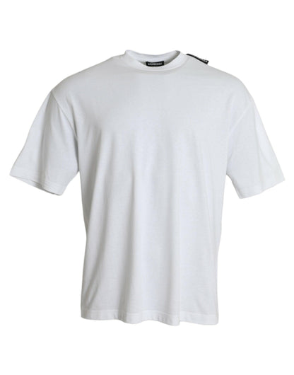 Balenciaga Off White Cotton Jersey Round Neck T-shirt - PER.FASHION