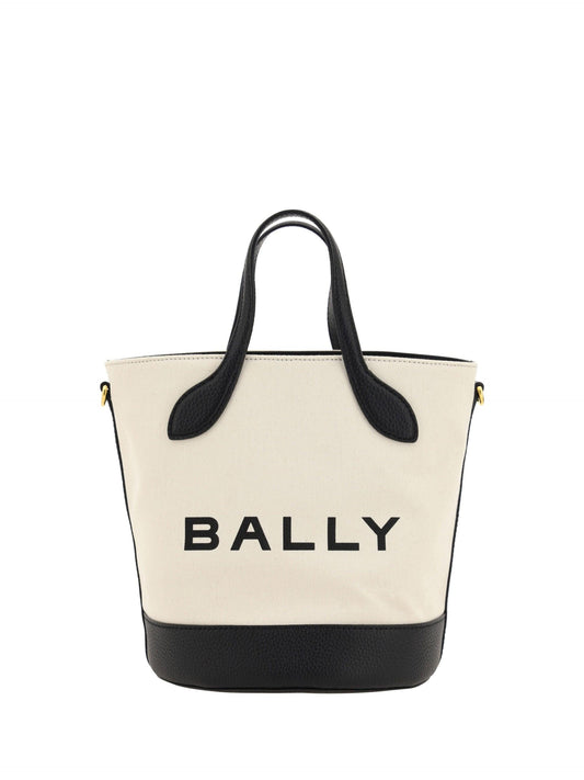 Bally Elegant Monogram Bucket Bag in Black & White - PER.FASHION