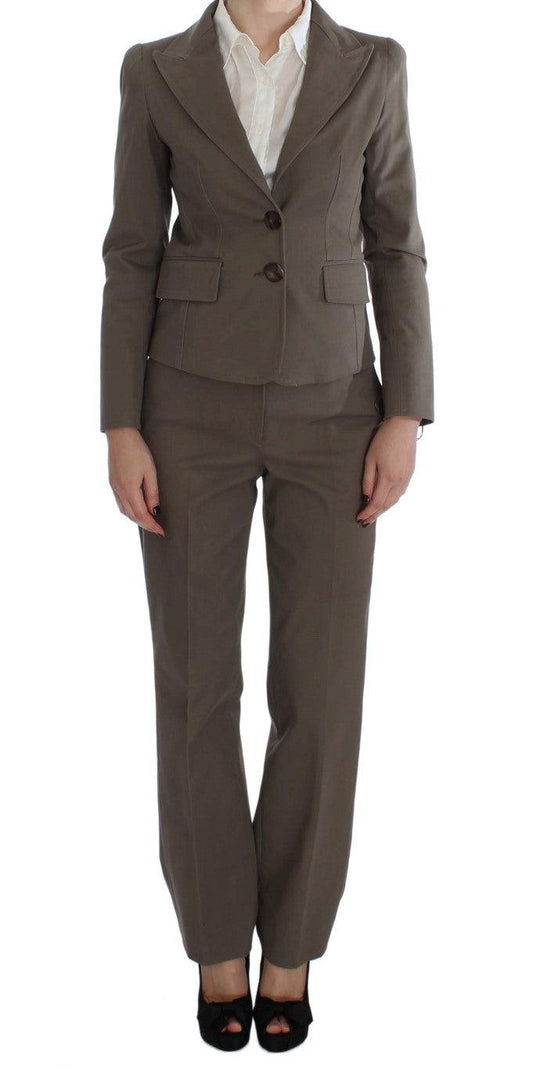 BENCIVENGA Beige Wool-Cotton Suit Set Chic Elegance - PER.FASHION