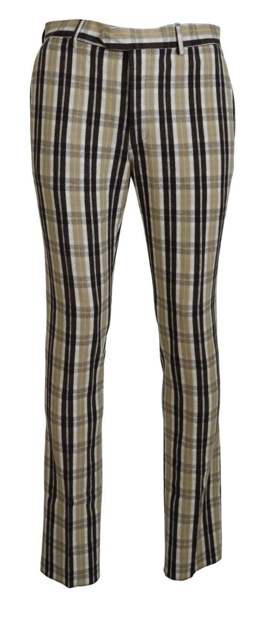 BENCIVENGA Chic Multicolor Checkered Cotton Pants - PER.FASHION