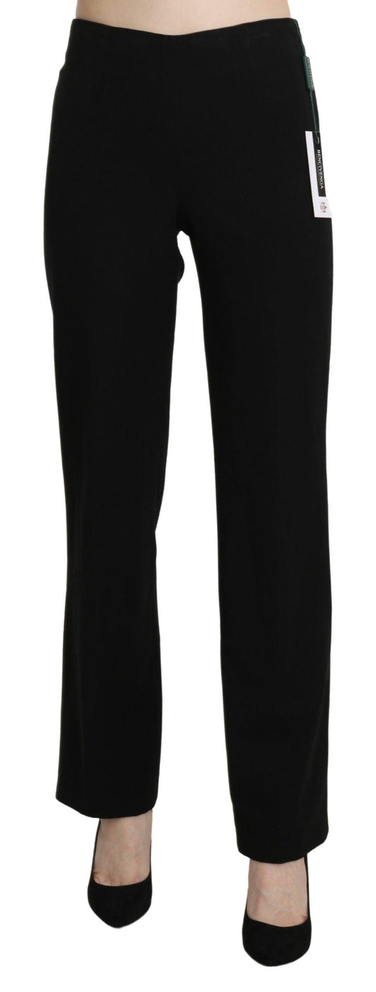 BENCIVENGA Elegant Black High Waist Straight Pants - PER.FASHION