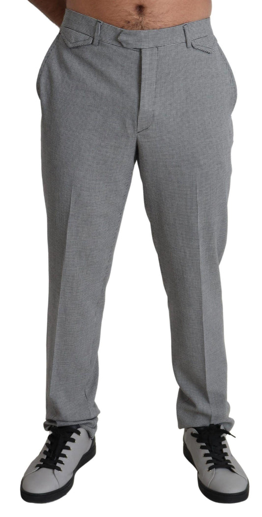 BENCIVENGA Elegant Checkered Wool Formal Trousers - PER.FASHION