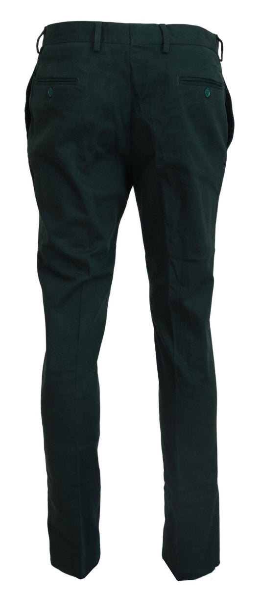 BENCIVENGA Elegant Dark Green Chino Trousers - PER.FASHION