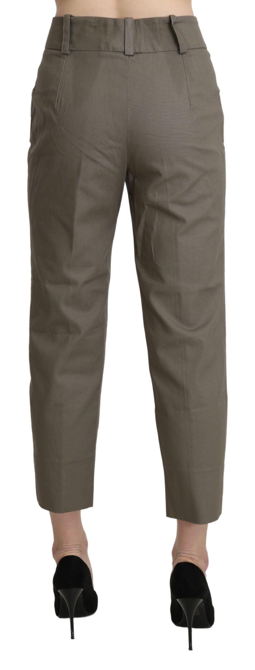 BENCIVENGA Elegant High Waist Cropped Pants in Gray - PER.FASHION