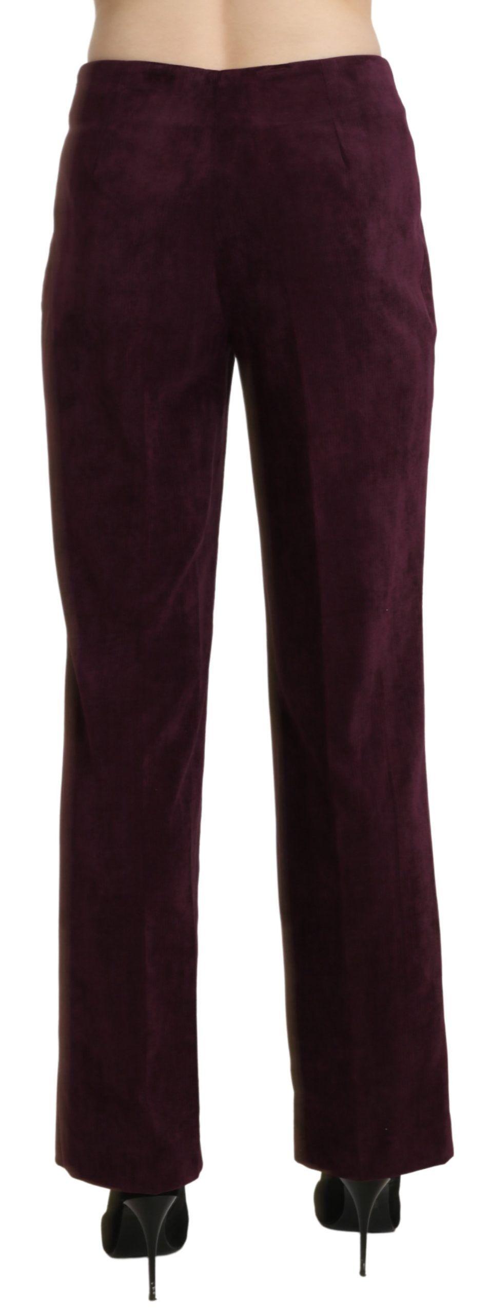 BENCIVENGA Elegant High Waist Straight Purple Pants - PER.FASHION