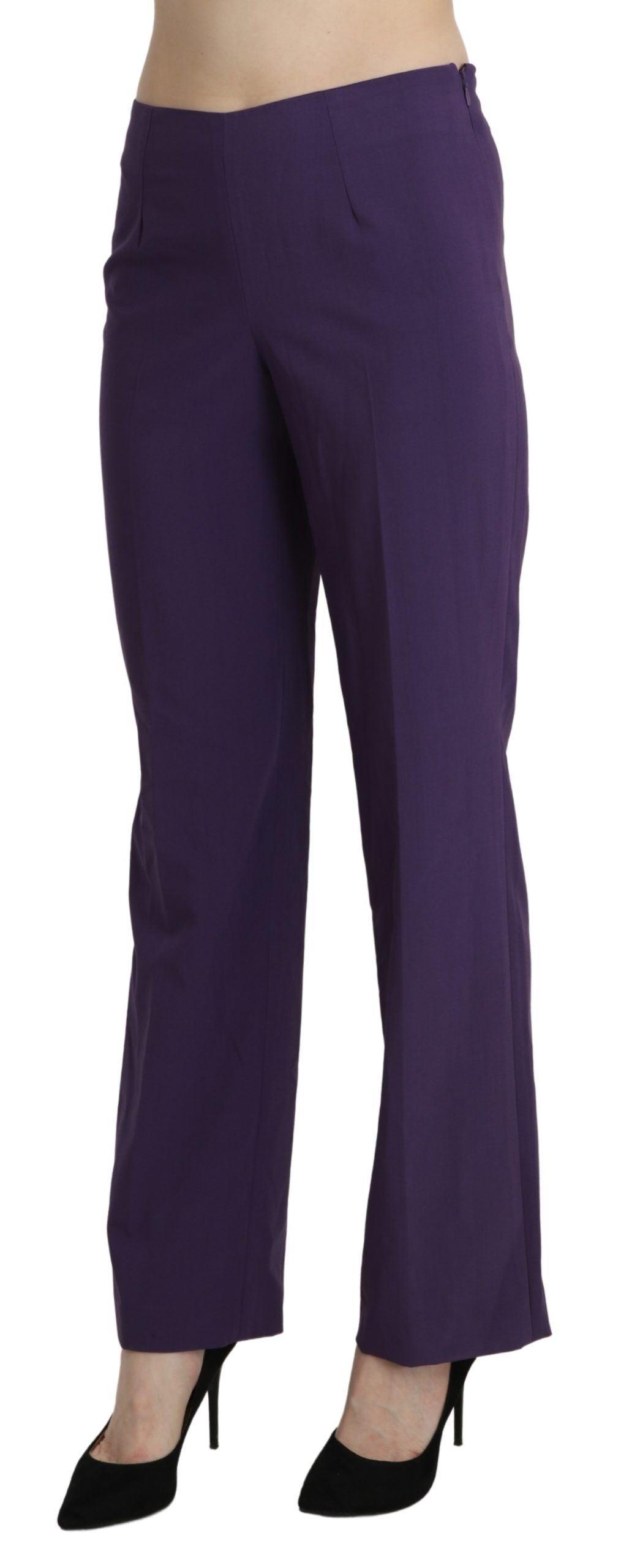 BENCIVENGA Elegant High Waist Violet Straight Pants - PER.FASHION