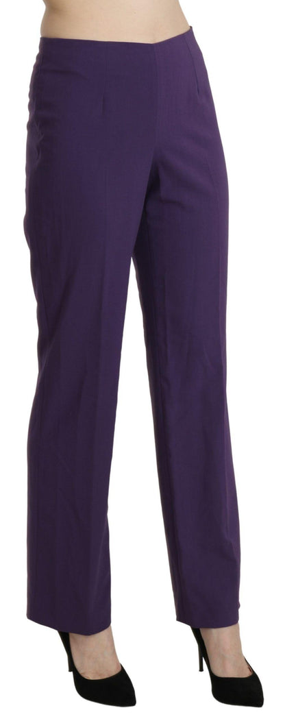 BENCIVENGA Elegant High Waist Violet Straight Pants - PER.FASHION