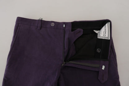 BENCIVENGA Elegant Purple Cotton Trousers - PER.FASHION