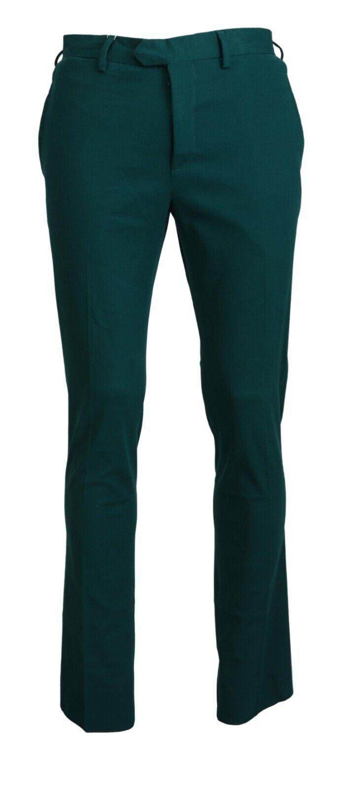BENCIVENGA Elegantly Tailored Green Pure Cotton Pants - PER.FASHION