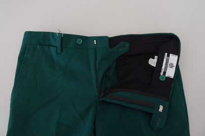 BENCIVENGA Elegantly Tailored Green Pure Cotton Pants - PER.FASHION