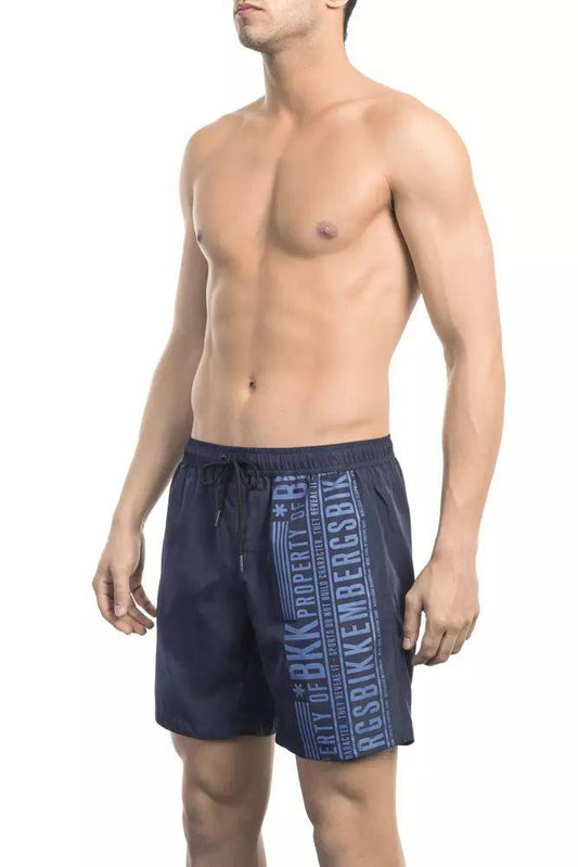 Bikkembergs Chic Blue Printed Swim Shorts - PER.FASHION