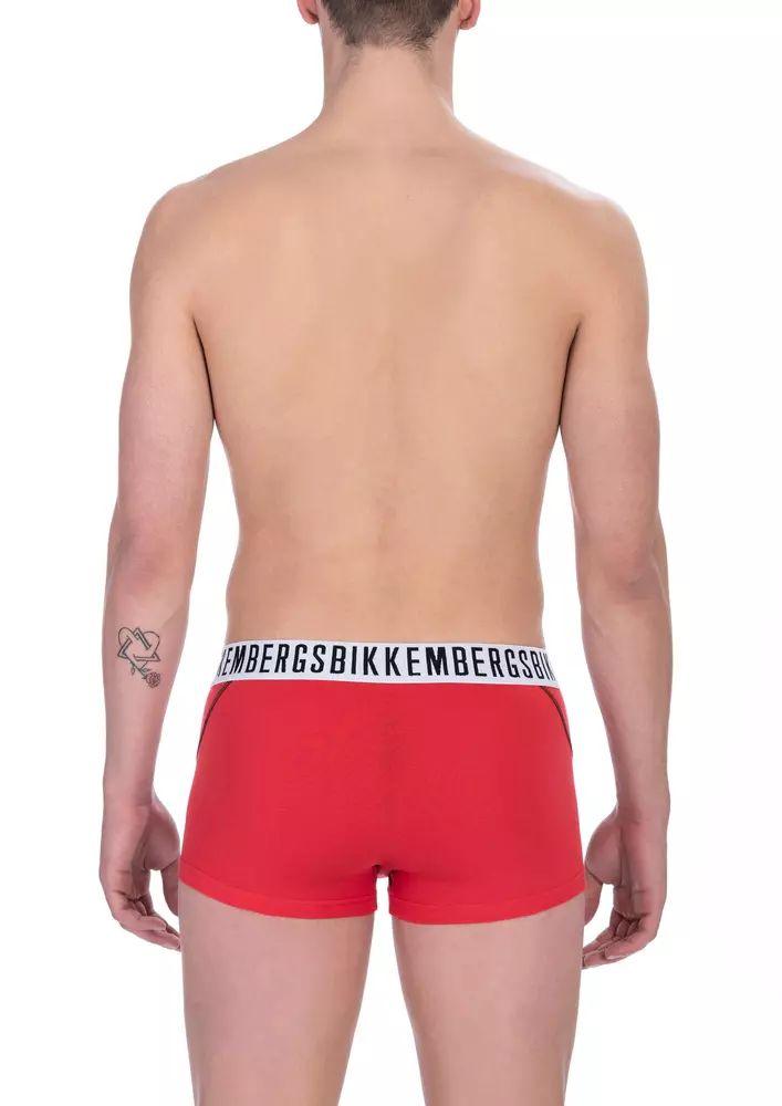 Bikkembergs Chic Red Cotton-Elastane Men's Trunks Duo - PER.FASHION