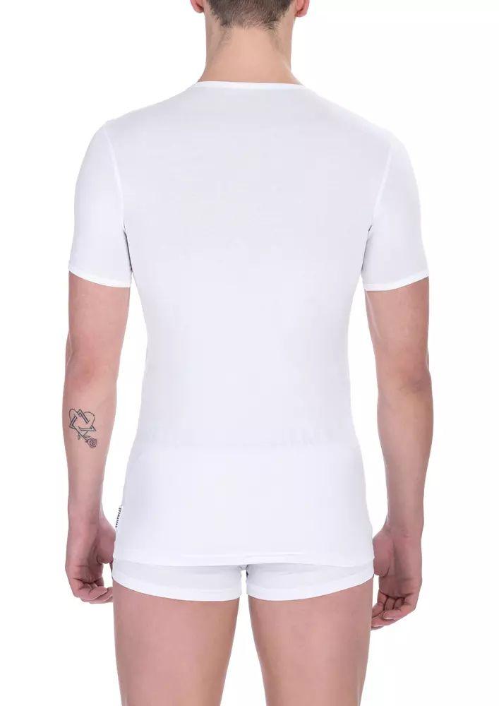 Bikkembergs Chic V-Neck Bi-Pack T-Shirts in White - PER.FASHION