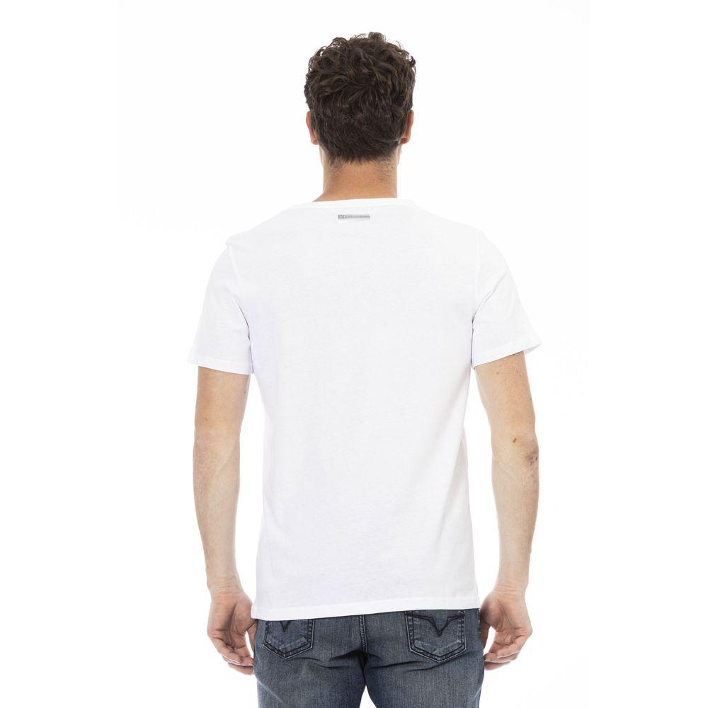 Bikkembergs Crisp White Cotton Tee with Print Detail - PER.FASHION