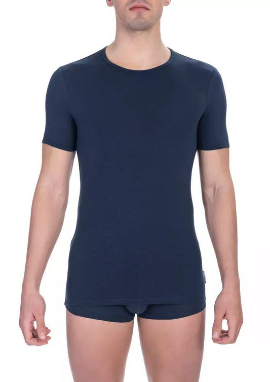 Bikkembergs Sleek Crew Neck Cotton Blend Tee - PER.FASHION