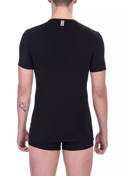 Bikkembergs Sleek Crew Neck Dual-Pack T-Shirts in Black - PER.FASHION