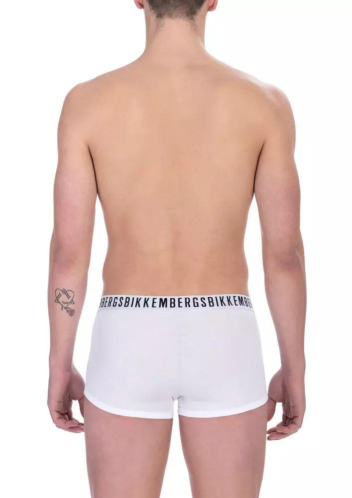 Bikkembergs Sleek White Trunk Bi-pack for Men - PER.FASHION